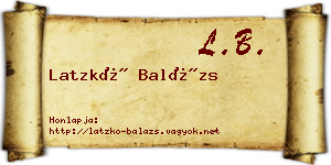 Latzkó Balázs névjegykártya